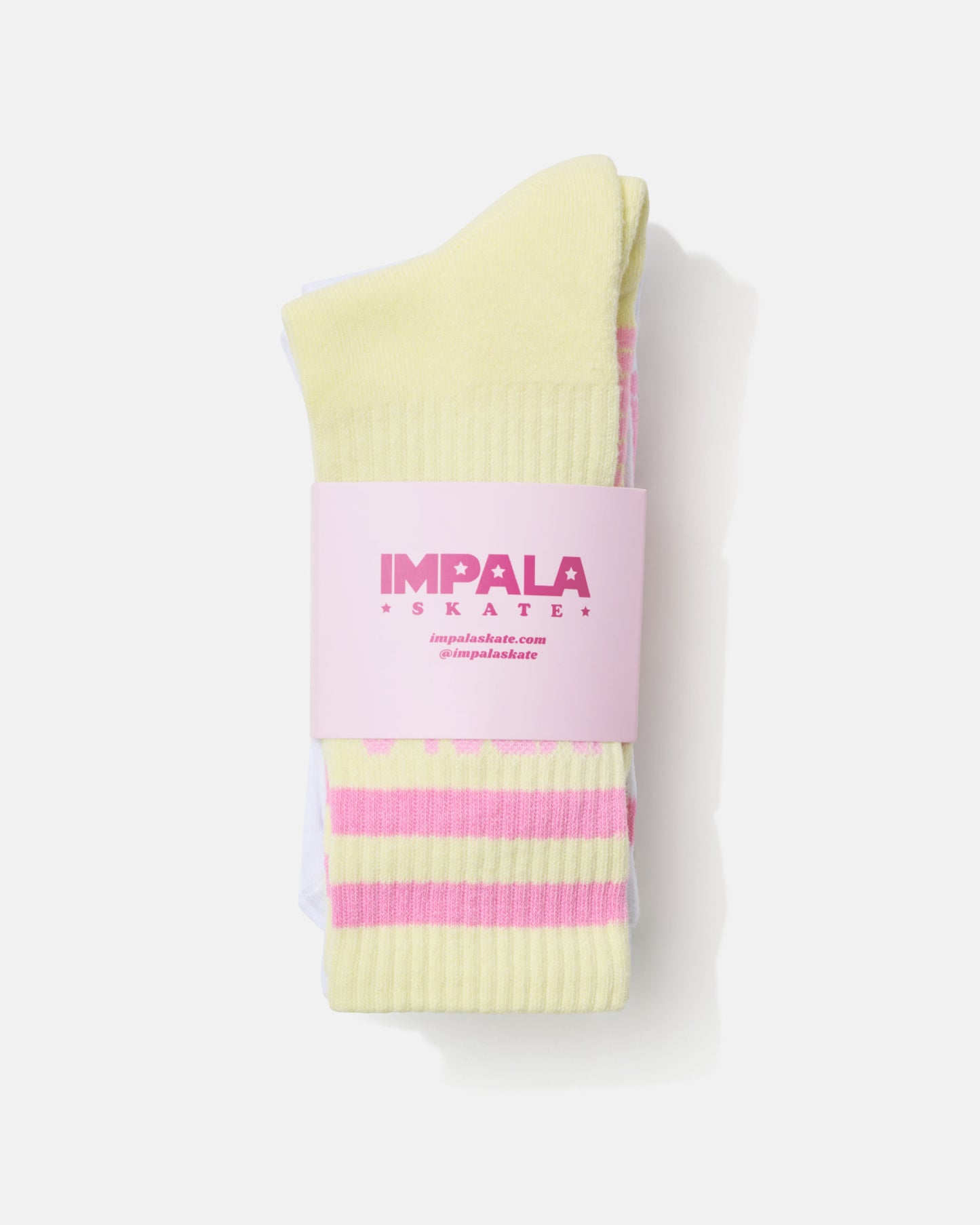 Impala Stripe Socks 3 Pack - Petal - Impala Skate